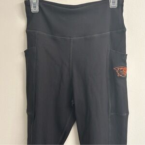 Oregon State Beavers Women’s Ribbed Black High-Waisted Leggings with Pocket Sz S